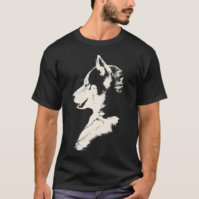 Camiseta Husky T-Shirt Husky Wolf Tee Sled Dog Shirts (Anverso)