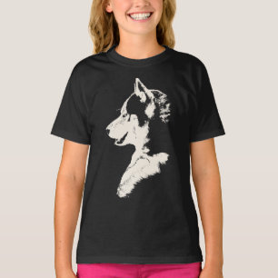 Camiseta Husky T-Shirt Kid's Dog Art Tee Shirts Husky Gifts