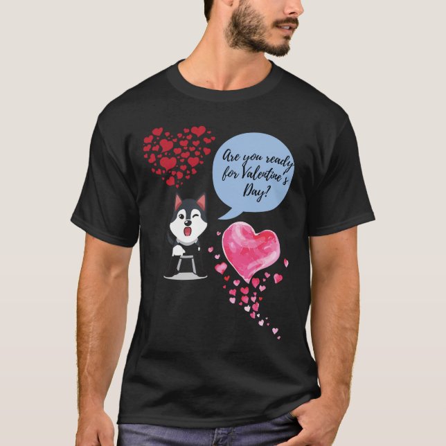 Camiseta Husky Valentine Day Pink Style (Anverso)