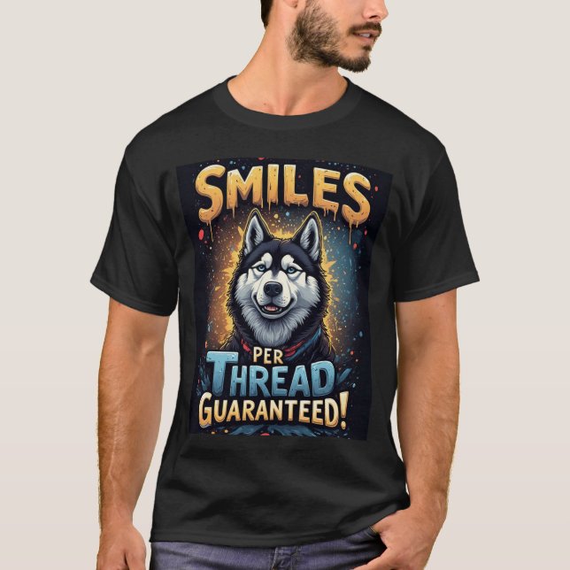 Camiseta Husky Vibrante Con Tipografía Negrita (Anverso)