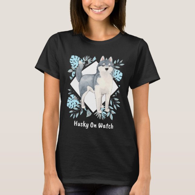 Camiseta ¡Husky Vigilando! (Anverso)