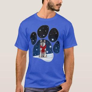 Camiseta Husky Winter Snow Paw Dogs Navidades