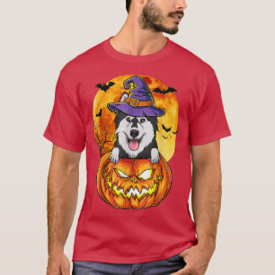 Camiseta Husky Witch Pumpkin Halloween Perro Lover Funny 
