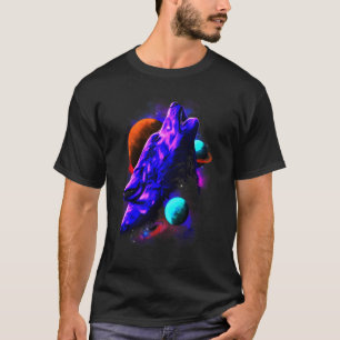 Camiseta Husky Wolf Icy Moon Galaxy