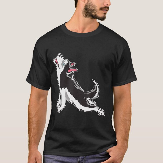 Camiseta Husky Yoga Funny Husky Shirerian Husky (Anverso)