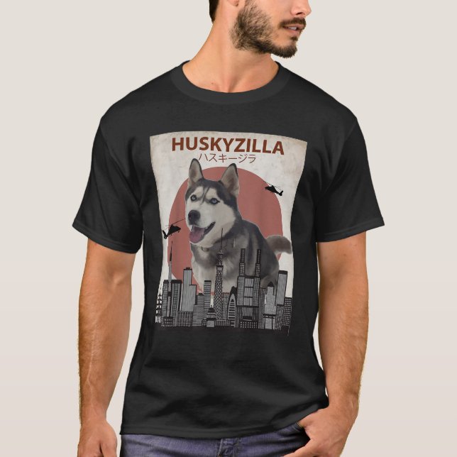 Camiseta Huskyzilla graciosa siberiana Husky T Shirt Perros (Anverso)