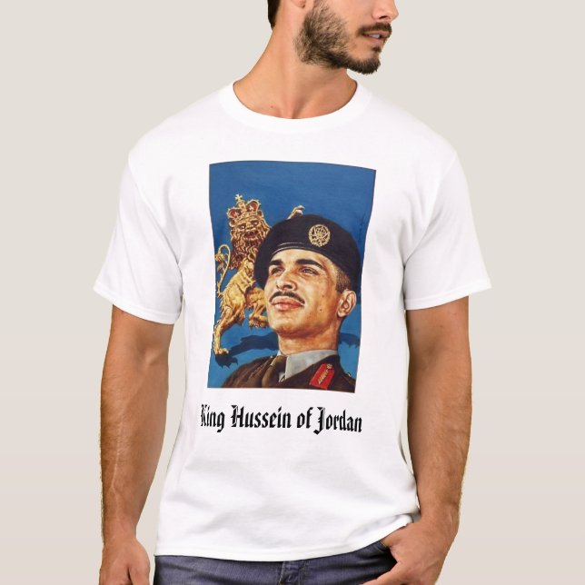Camiseta hussein, rey Hussein de Jordania (Anverso)