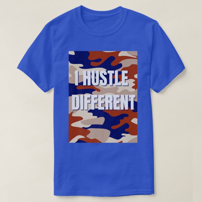 Camiseta Hustle diferente - Camo Naranja - Motivación para (Diseño del anverso)