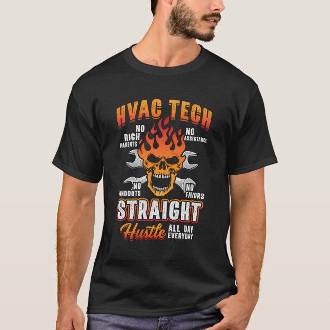 Camiseta Hustle Everyday Funny Hvac Technician Installer Da (Anverso)