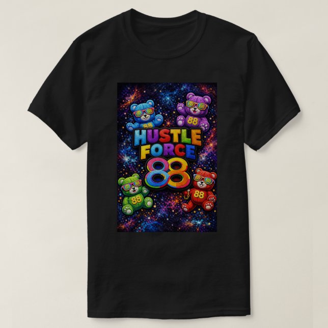 Camiseta Hustle Force 88 Teddy Bear (Diseño del anverso)