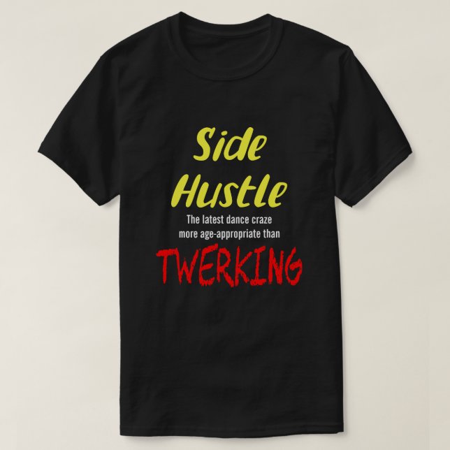 Camiseta Hustle lateral frente a la Uniforme de texto amari (Diseño del anverso)