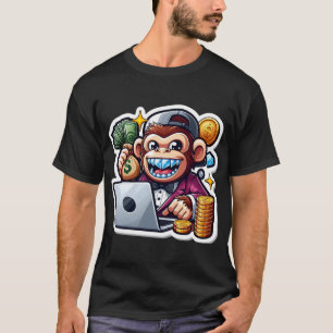 Camiseta Hustle Monkey - Tee gráfico de la máquina de hacer