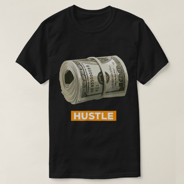 Camiseta Hustle T-Shirt dinero en nómina de billetes de cie (Diseño del anverso)
