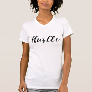 Camiseta HUSTLE Trendy Black Script Calligraphy Moda modern