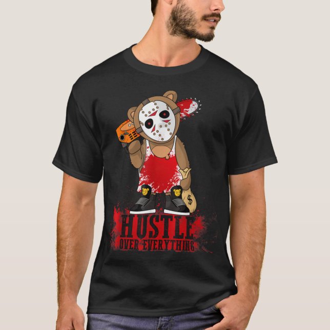 Camiseta Hustre por todo el hockey Teddy Bear parodia Hi (Anverso)