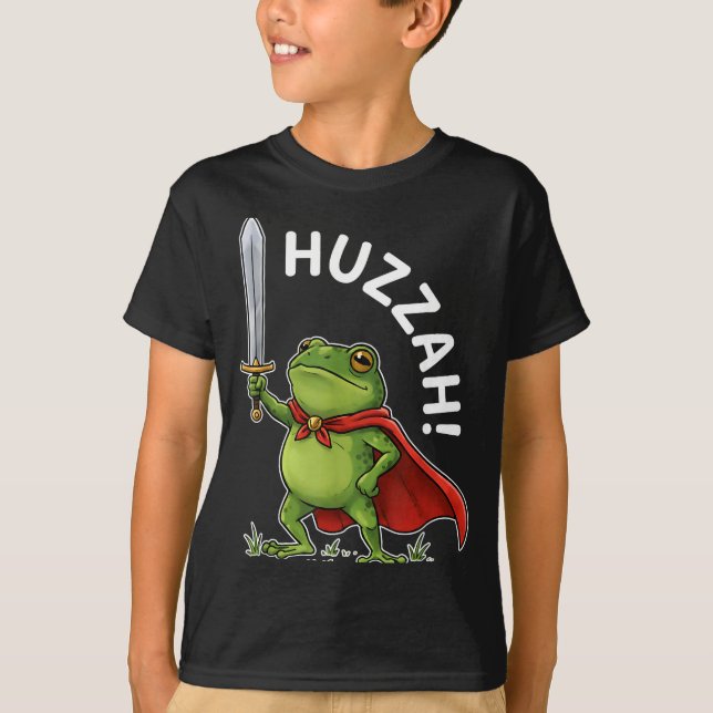Camiseta Huzzah Frog Knight Funny Sword Meme Frog Quote Men (Anverso)
