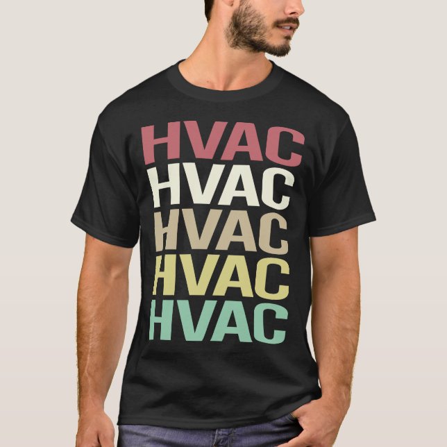 Camiseta HVAC de texto colorido (Anverso)