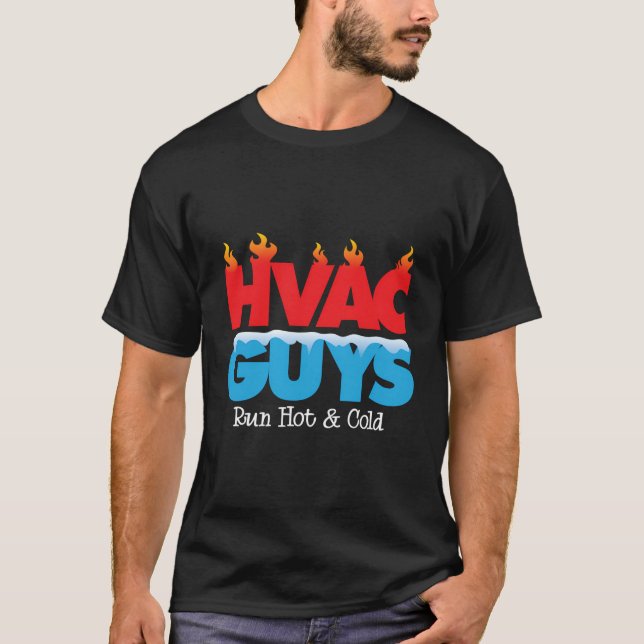 Camiseta Hvac Hombres Corre Calefacción Caliente Y Fría Gra (Anverso)