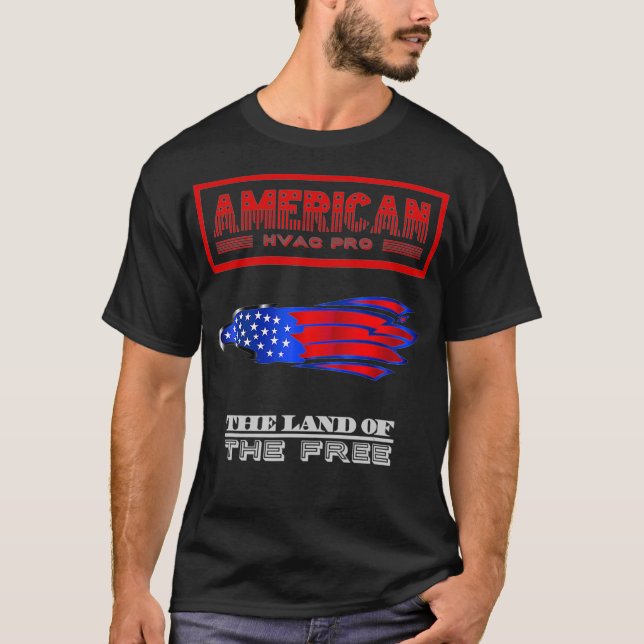 Camiseta HVAC Tech American Pride Eagle USA Mechanic Tee H (Anverso)
