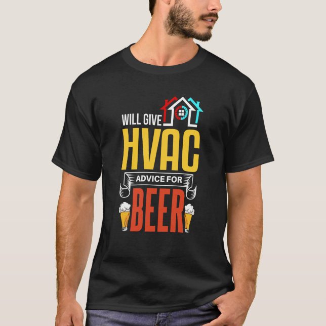 Camiseta HVAC Tech  Beer Joke HVAC Mechanic (Anverso)