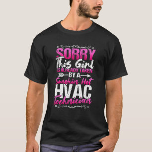 Camiseta Hvac Technician Wife Girlfriend Tomada Por Hot Tec