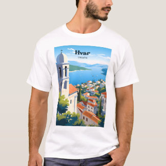 Camiseta Hvar Croatia Coast Travel Art