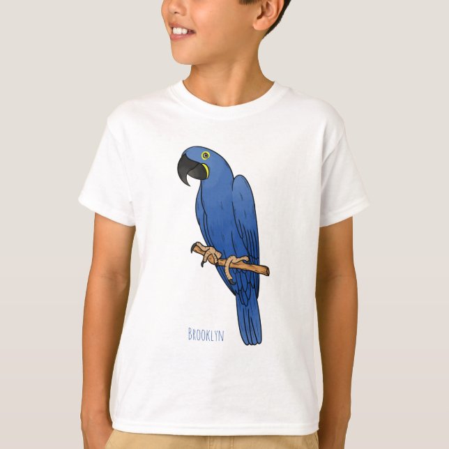 Camiseta Hyacinth macaw bird cartoon illustration  (Anverso)