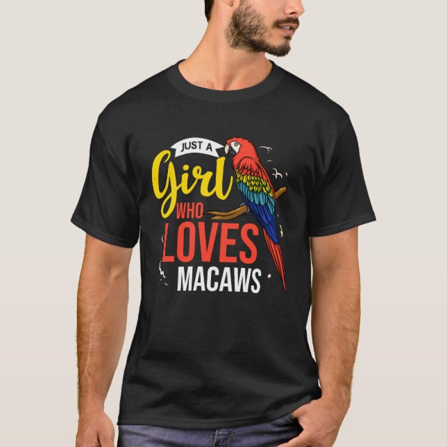 Camiseta Hyacinth Macaw  Scarlet Greenwing Bird Parrot (Anverso)