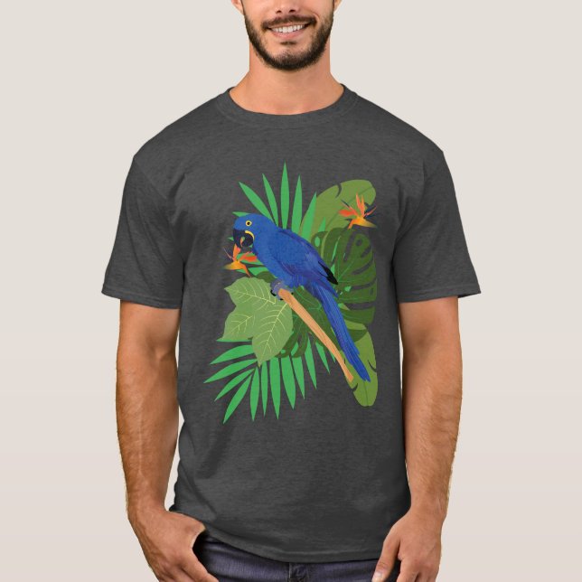 Camiseta Hyacinth macaw with leaves (Anverso)