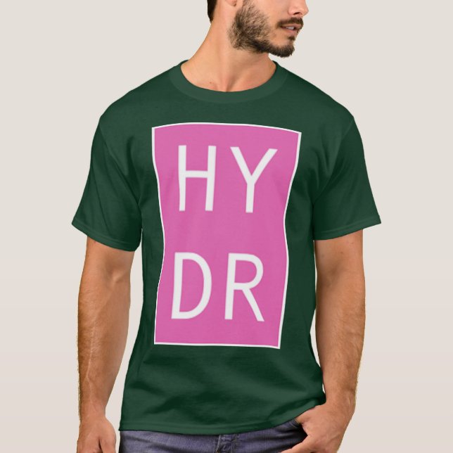Camiseta HYDR rosa sobredimensionado (Anverso)