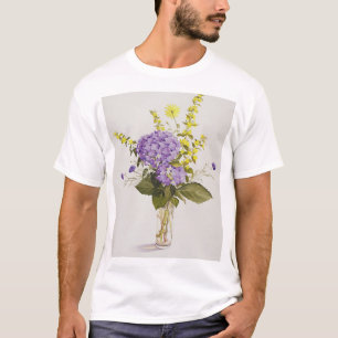 Camiseta Hydrangea azul con lisimaquia amarilla