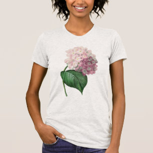 Camiseta Hydrangea Flor Art Estilo de época T-Shirt