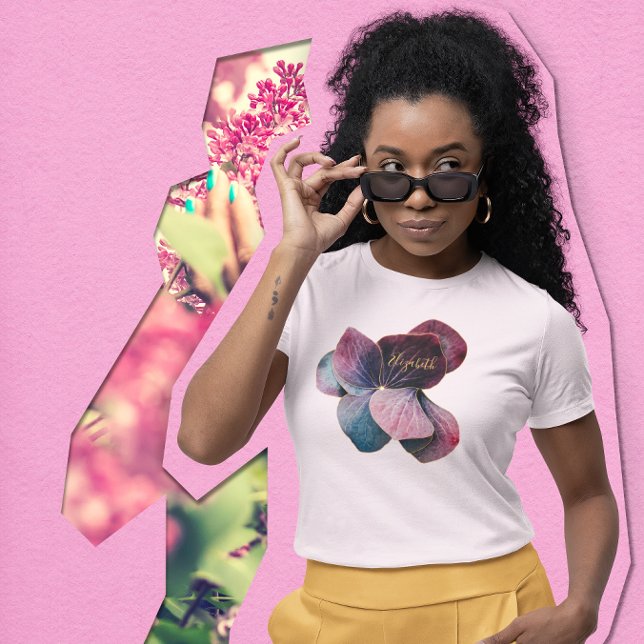 Camiseta Hydrangeas Lila Morado Dorado Fiesta de Cumpleaños (Subido por el creador)