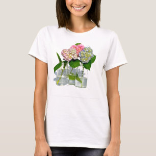 Camiseta Hydrangeas y Mason jar