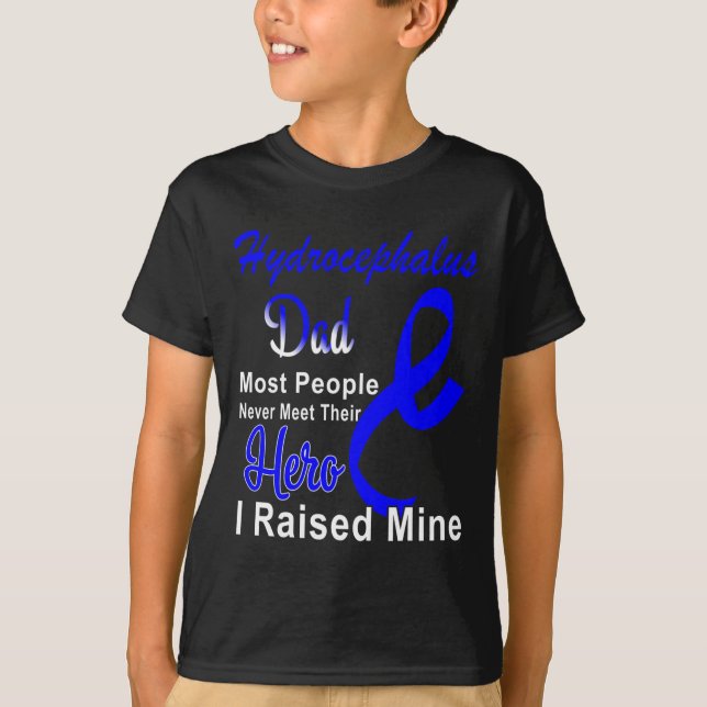 Camiseta Hydrocephalus Awareness Dad Blue Ribbon Father Sup (Anverso)