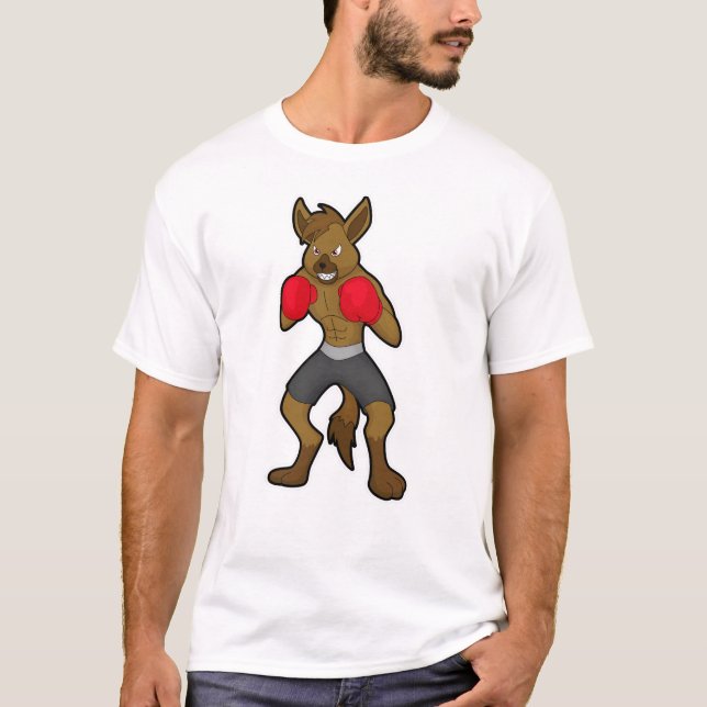 Camiseta Hyena at Boxing with Boxing gloves (Anverso)