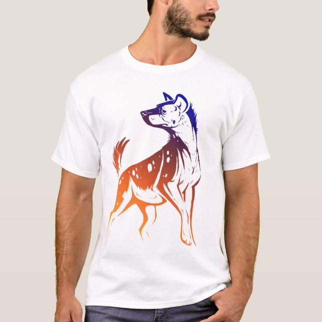 Camiseta Hyena manchado T destruido Gradated azul (Anverso)