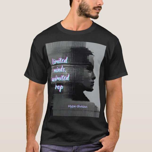 Camiseta Hype Black Unisex T-shirt Drop Glitch Effect (Anverso)