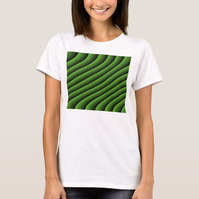 Camiseta Hypnotic Green Wavy Lines (Anverso)