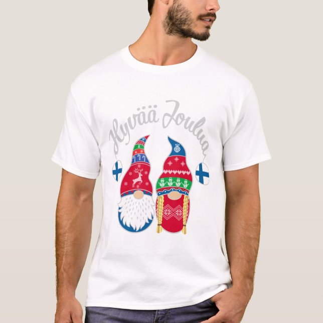 Camiseta Hyvaa joulua finnish alegre Navidad finland esta n (Anverso)