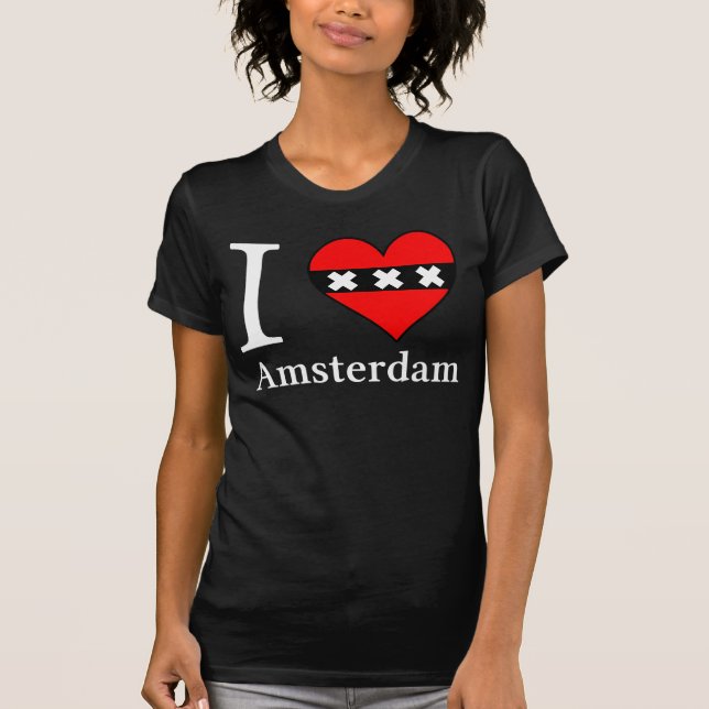 Camiseta I <3 Amsterdam Female Black (Anverso)