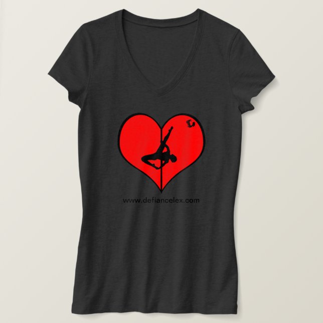 Camiseta I <3 Pole V-Neck Ladies Tee (Anverso del diseño)