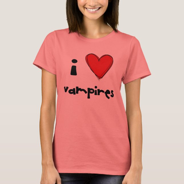Camiseta I <3 vampiros - rojo (Anverso)