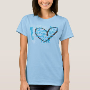 Camiseta I aguamarina de la pintada del corazón