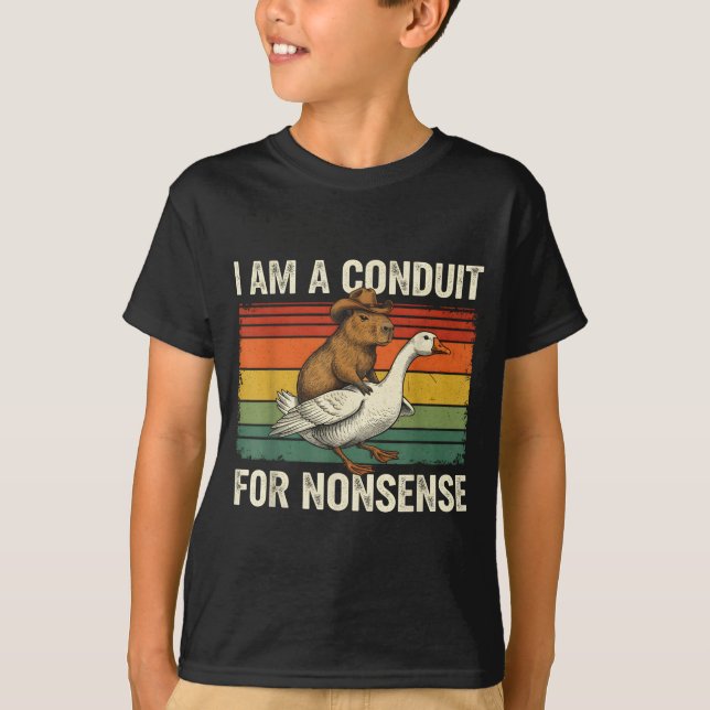 Camiseta I Am A Conduit For Nonsense Funny Capybara Goose M (Anverso)