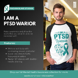 Camiseta I Am a PTSD Warrior 3/4 Sleeve T-Shirt