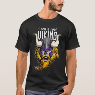 Camiseta I Am A Real Viking - Purple and Gold Nordic 