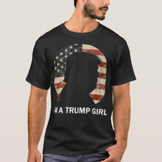 Camiseta I am a Trump Girl Vintage American Flag Republican
