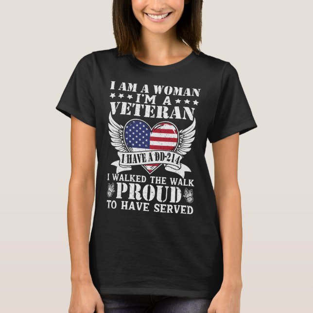 CAMISETA I AM A WOMAN I'M VETERAN T-SHIRT (Anverso)