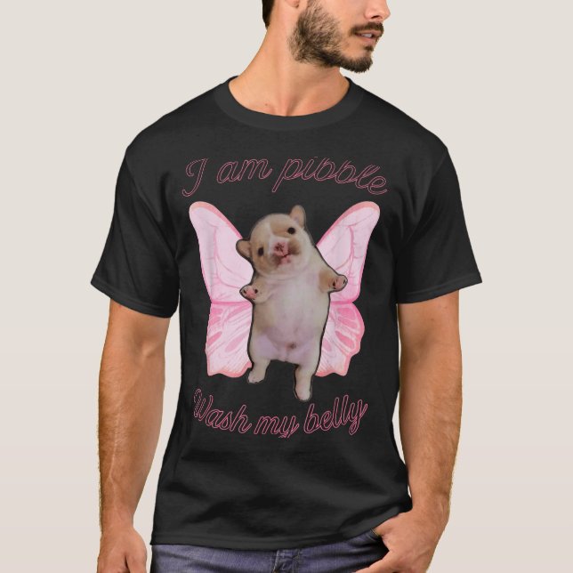 Camiseta I Am Bble Wash My Belly Bble Meme Funny Dog Brainr (Anverso)